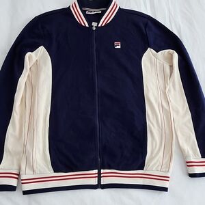 FILA Navy and Red Zip-Up Jacket (Retro Look)